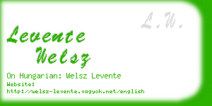 levente welsz business card